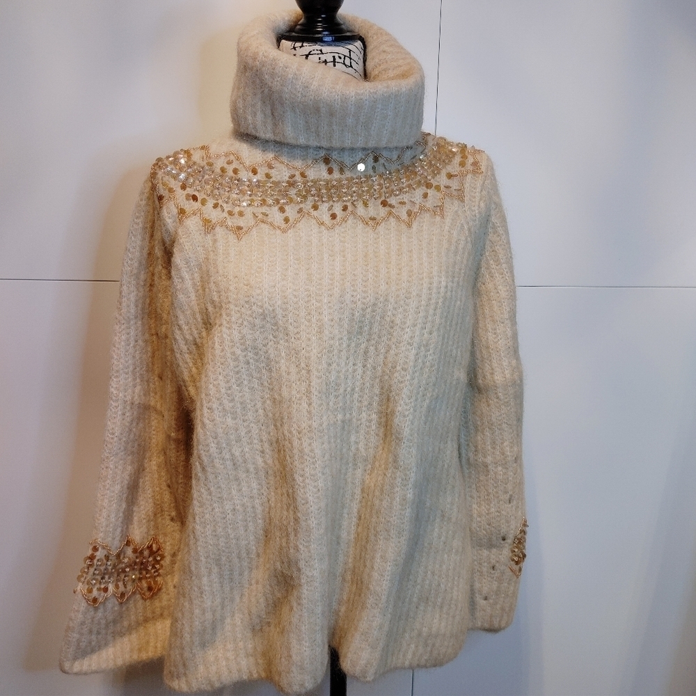 ZARA Limited Edition Embellished Mohair Wool Sweater NWT - Picture 2 of 10
